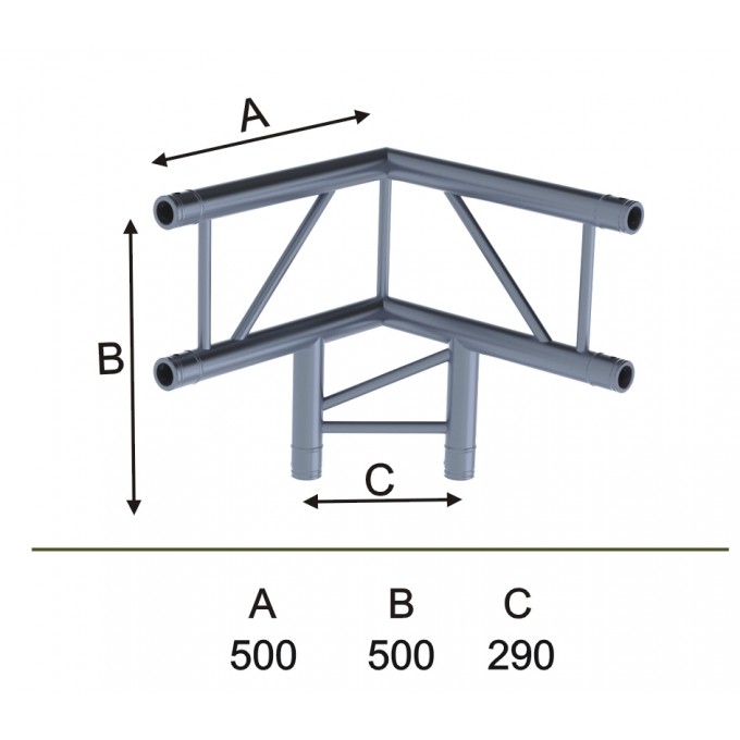 INVOLIGHT IFX29-C13 - Угловой модуль для 3-х ферм 90*, плоский, вертикальный, 290х500 (6 шт CC29SET) SLT-1126
